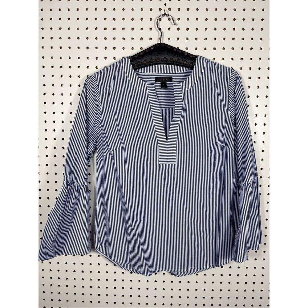 J.Crew striped pop over tunic blouse size 4